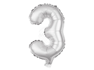 Foil balloon helium balloon silver number 3
