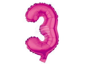 Folienballon Helium Ballon pink Zahl 3