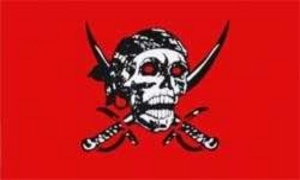 Flag Pirate on red cloth