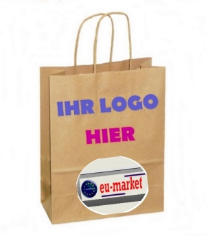Paper carrier bag with twisted paper cord with logo