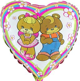 Folienballon Herz 2 Teddys