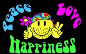 Fahne Smiley Peace Love and Happines