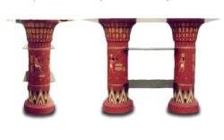 Column table red 117 cm