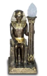 Pharaoh with lamp bronze gold 63 cm