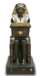 Pharao sitzend mit Truhe bronze 56 cm