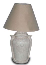 Vase mit Lampe hellfarbig 63 cm