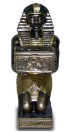 Pharao mit Truhe bronze 56 cm