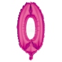 Foil balloon helium balloon pink number 0