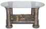 Szklany stolik egipski braz 42 cm