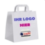 Papiertragetasche mit flachem Papierhenkel mit Logo