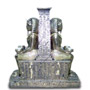 Faraon na tronie z swiecznikiem srebrny 60 cm