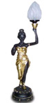 Egipska Kobieta z lampa zlota 69 cm